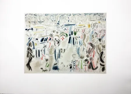 エッチングと　アクチアント Laborde - L'AVENUE DU BOIS DE BOULOGNE (1930)