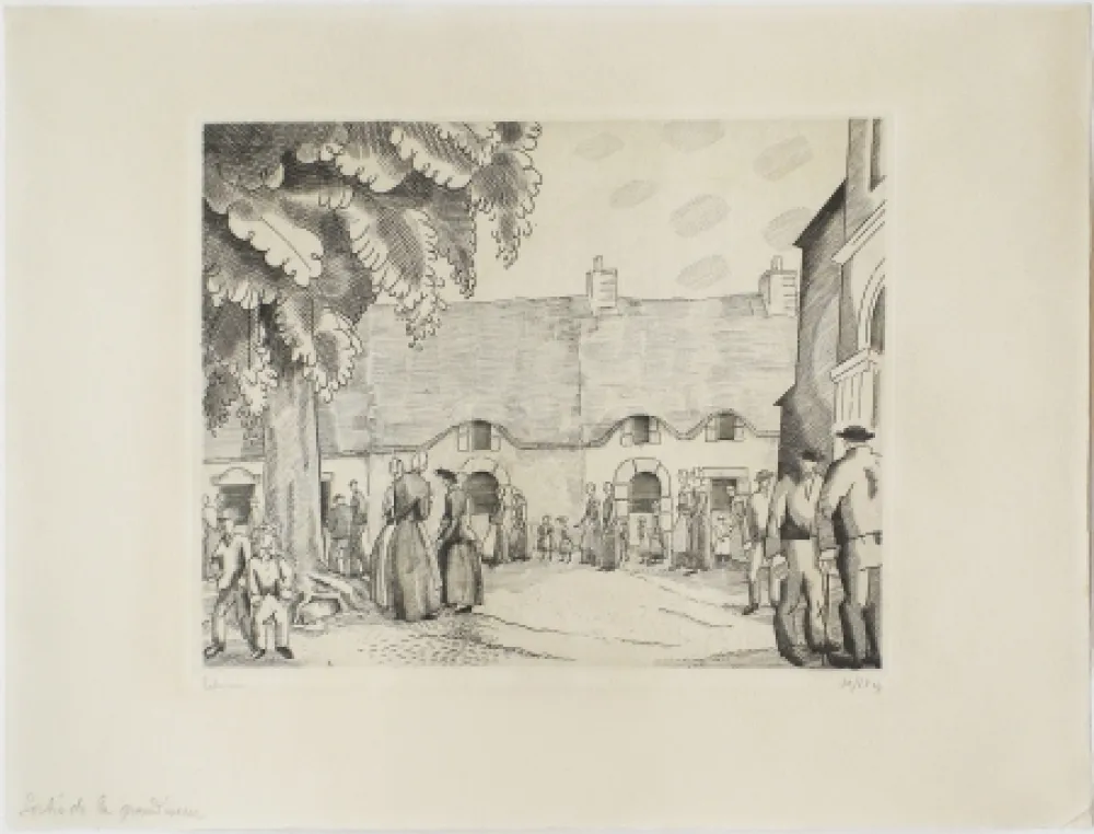 エッチング Laboureur - La Sortie de la Grand'messe