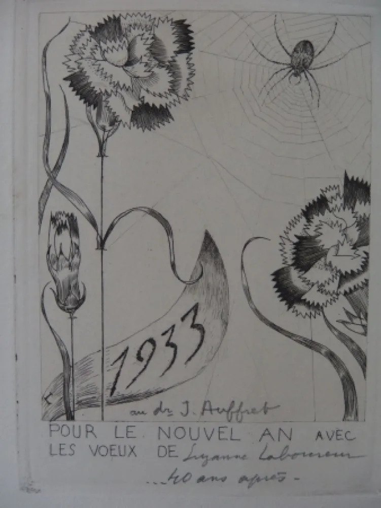 彫版 Laboureur - L'araignée aux fleurs