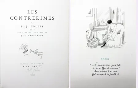 挿絵入り本 Laboureur - Paul-Jean Toulet : LES CONTRERIMES. 62 gravures originales + suite complète (1930)