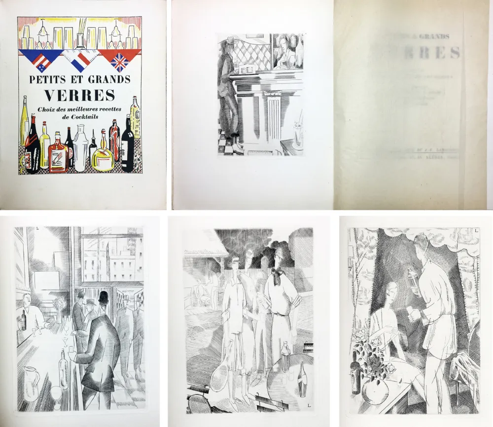 挿絵入り本 Laboureur - PETITS ET GRANDS VERRES. Choix des meilleures recettes de Cocktails, recueilli par Nina Toye et A. H. Adair. Gravures et dessins de J.-E. Laboureur.