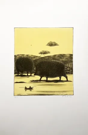 リトグラフ Lalanne - LES PÊCHEURS CHASSÉS (Polymorphoses 9) 1978