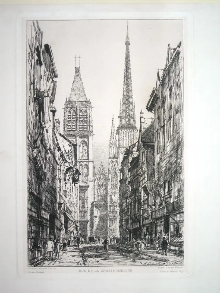 彫版 Lalanne - Rue de la Grosse Horloge