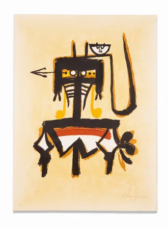 リトグラフ Lam - Barcelona (in gold)