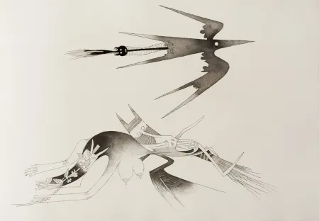 挿絵入り本 Lam - Contre une maison sèche (8 gravures)