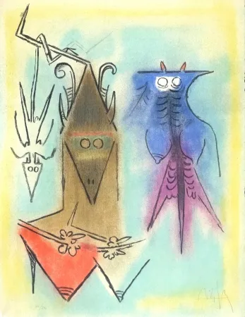 リトグラフ Lam - Démons familiers