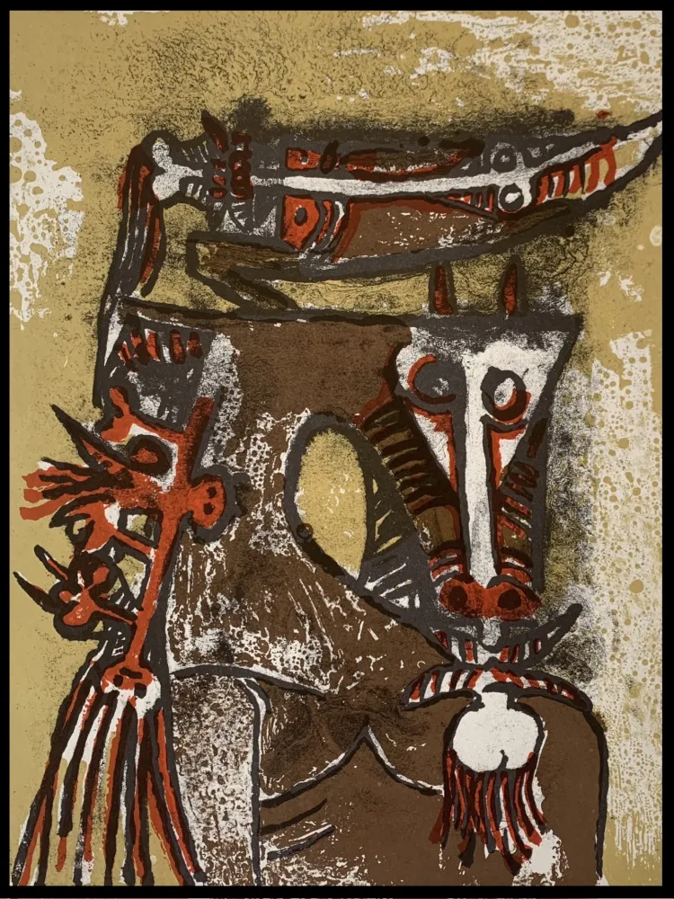 リトグラフ Lam - Double personnages 