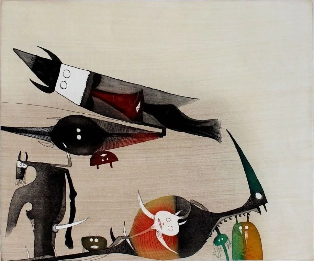 エッチングと　アクチアント Lam - Sans titre - XXe siecle plate #5