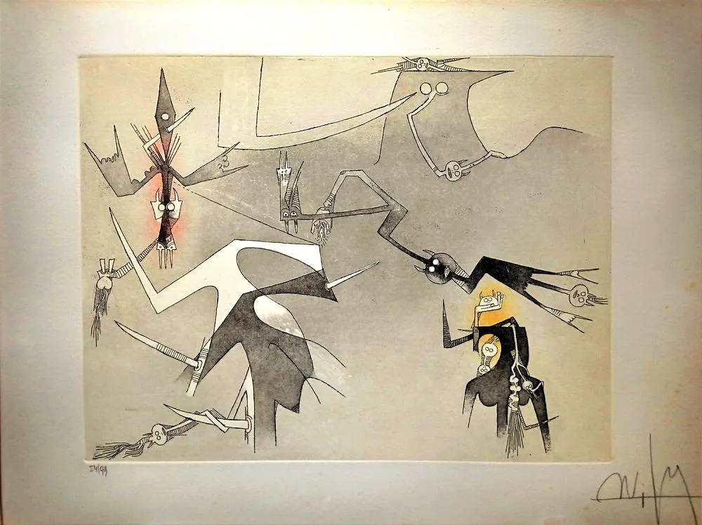 エッチングと　アクチアント Lam - Visible Invisible, 1972 - Aquatint and Erching, Hand signed!