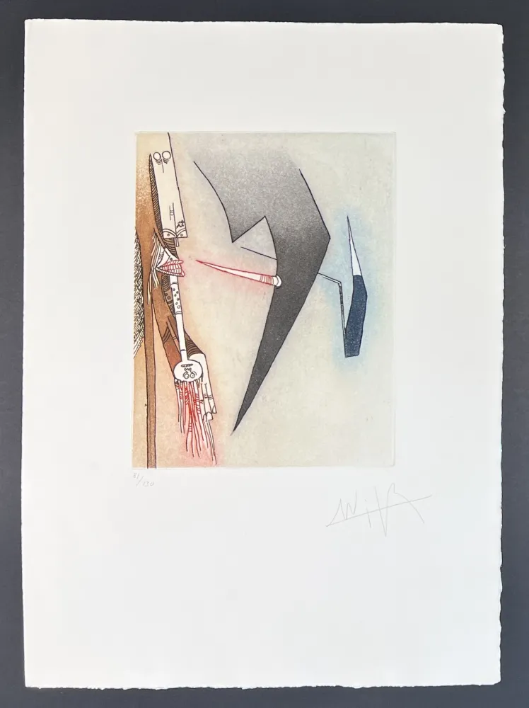 彫版 Lam - Wifredo Lam (1902-1982) - Coloured etching and aquatint - 1966