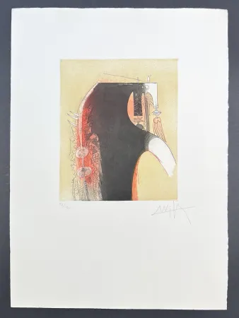 彫版 Lam - Wifredo Lam (1902-1982) - Coloured etching and aquatint - 1966