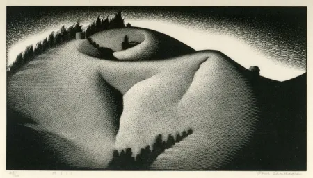 木版 Landacre - Hill