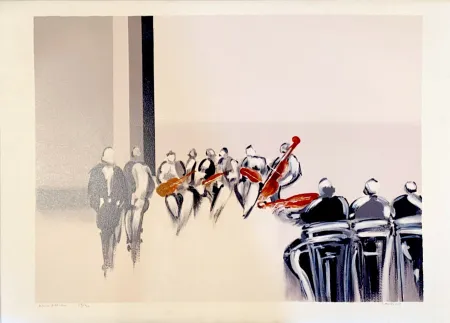 リトグラフ Langlois - Les Musiciens