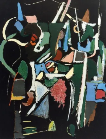 リトグラフ Lanskoy - Composition noir 1