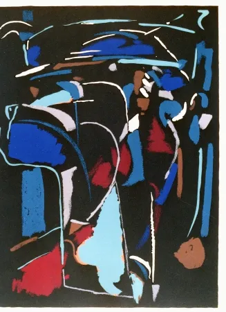 リトグラフ Lanskoy - Composition noir 3