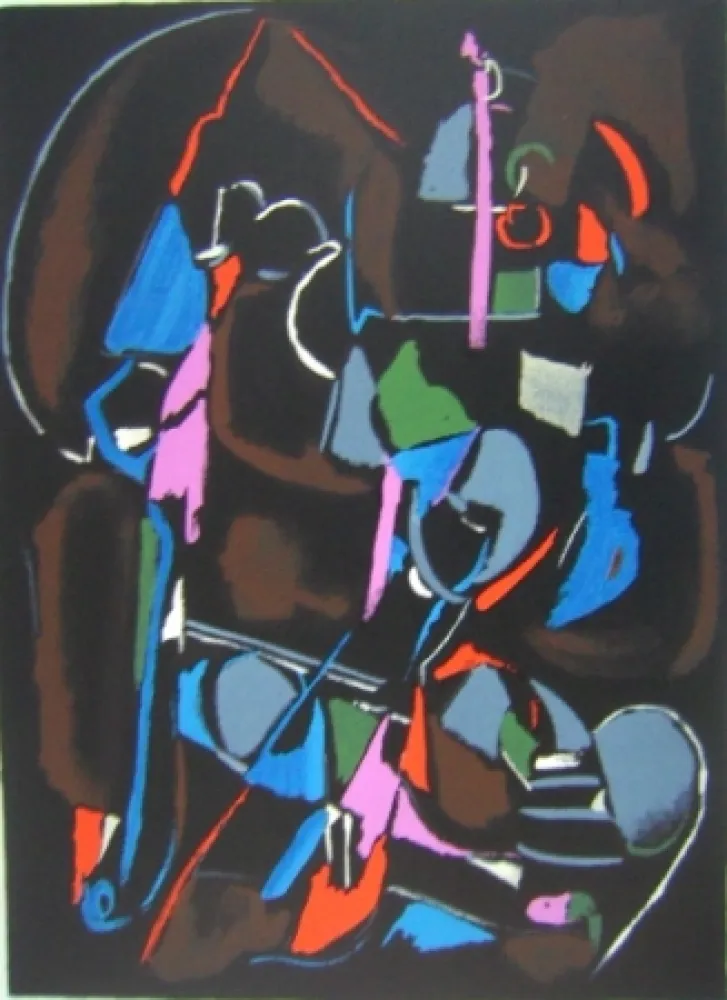 リトグラフ Lanskoy - Composition noir 4