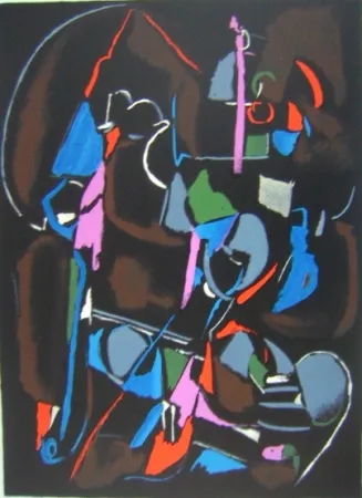 リトグラフ Lanskoy - Composition noir 4