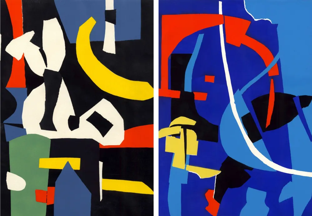 ステンシル Lanskoy - CORTÈGE. Pochoirs originaux n° 1 et n° 2 (1959)