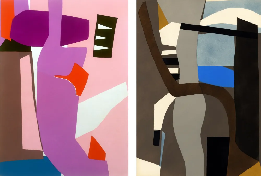 ステンシル Lanskoy - CORTÈGE. Pochoirs originaux n° 16 et 17 (1959)