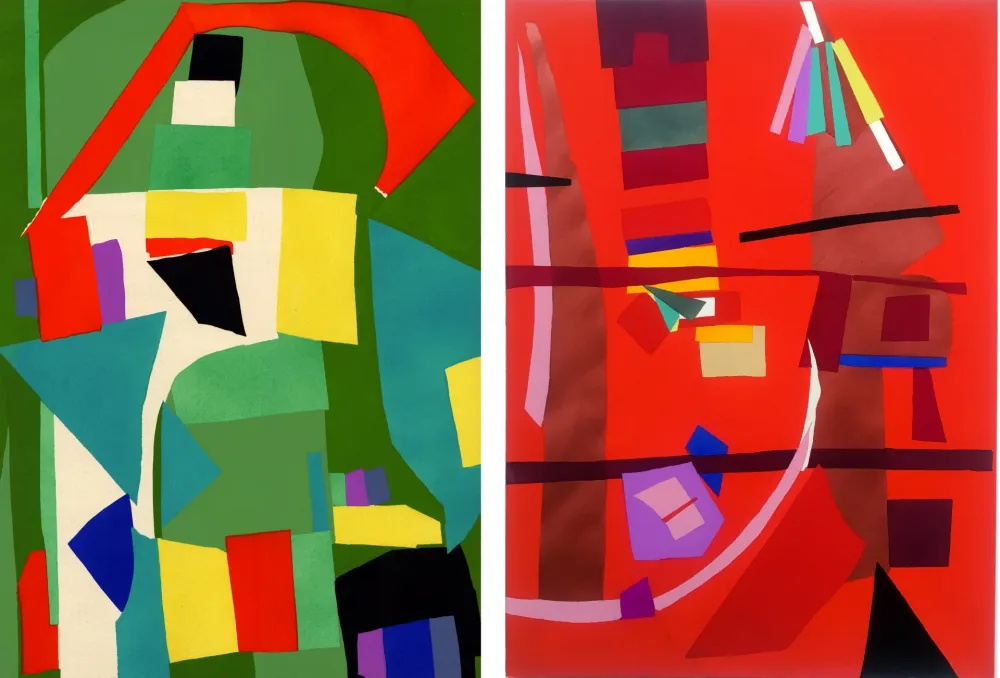 ステンシル Lanskoy - CORTÈGE. Pochoirs originaux n° 18 et 19 (1959)