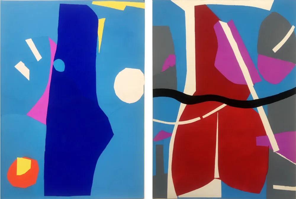 ステンシル Lanskoy - CORTÈGE. Pochoirs originaux n° 20 et 21 (1959)