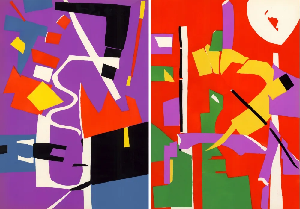 ステンシル Lanskoy - CORTÈGE. Pochoirs originaux n° 3 et n° 4 (1959)