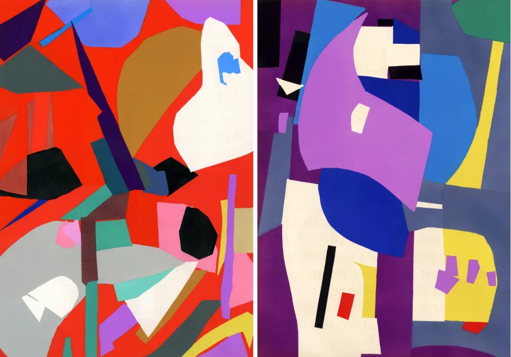 ステンシル Lanskoy - CORTÈGE. Pochoirs originaux n° 9 et n° 10 (1959)