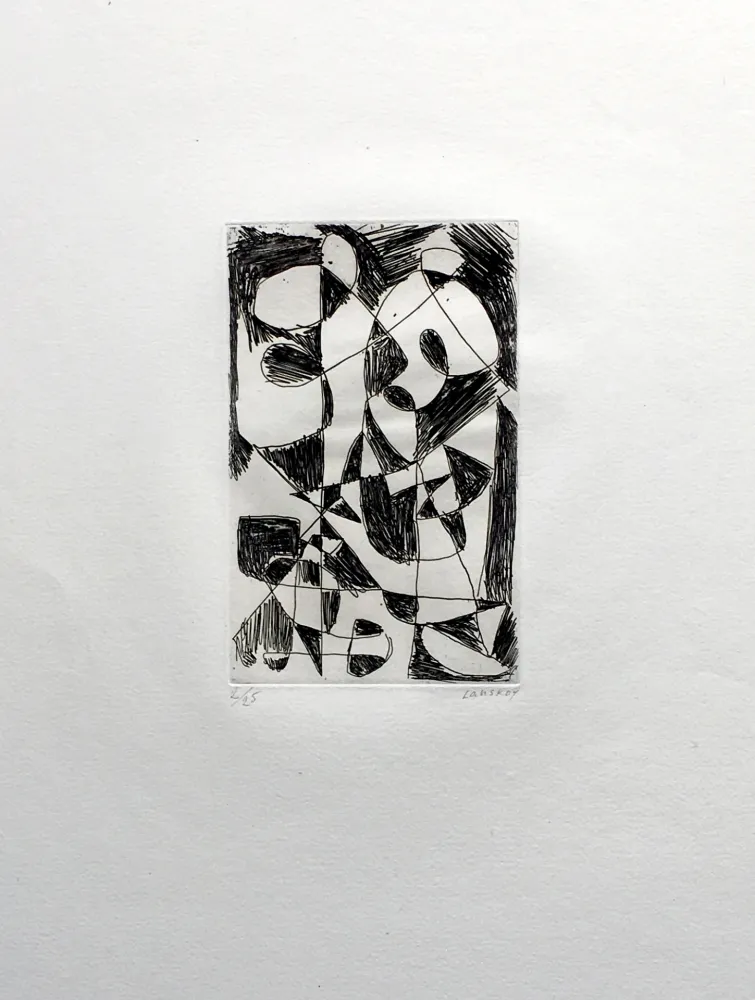 彫版 Lanskoy - DÉDALE. Gravure pour l'affiche de Pierre Lecuire (1960)