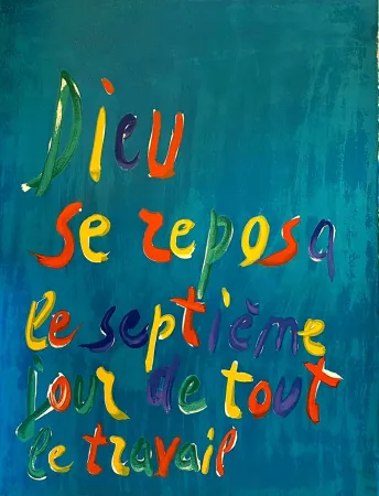 リトグラフ Lanskoy - Dieu se reposa le septième jour