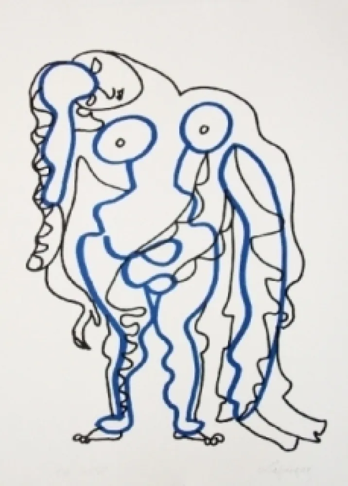 リノリウム彫版 Lapicque - La chaire est triste