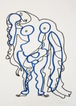 リノリウム彫版 Lapicque - La chaire est triste