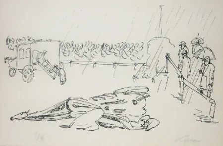 リトグラフ Lapicque - L'accident