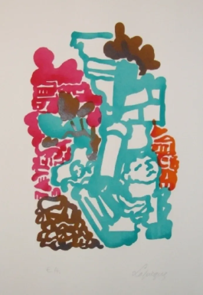 リトグラフ Lapicque - Le mont Palatin