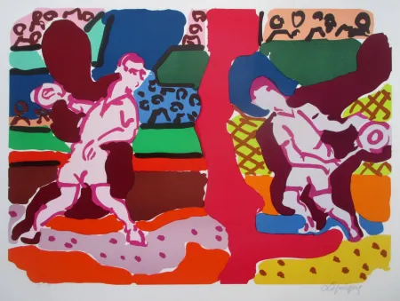 リトグラフ Lapicque - Tennis - Double