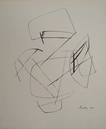 リトグラフ Lardera - Tracés abstraits