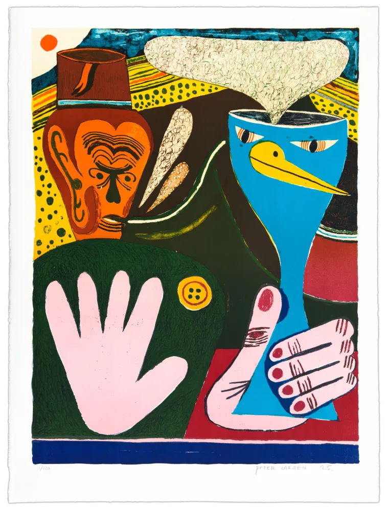 リトグラフ Larsen - La main