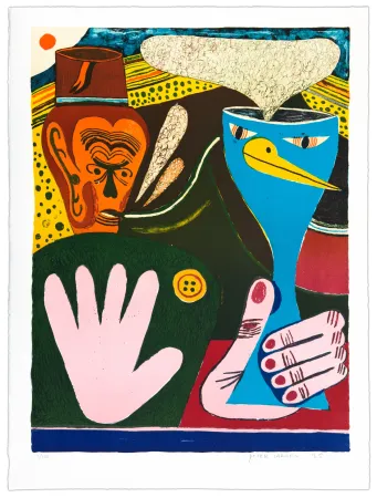 リトグラフ Larsen - La main