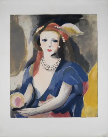 エッチング Laurencin - Jeune femme au collier de perles, circa 1980