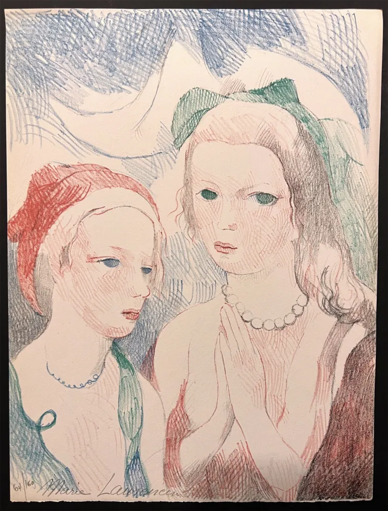 リトグラフ Laurencin - LES DEUX AMIES. Lithographie originale signée pour 