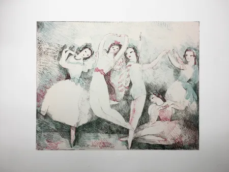 リトグラフ Laurencin - LES FÊTES DE LA DANSE (Lithographie). 1937.