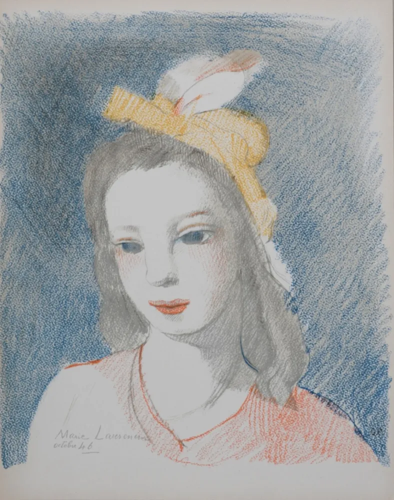 リトグラフ Laurencin - Portrait de jeune femme