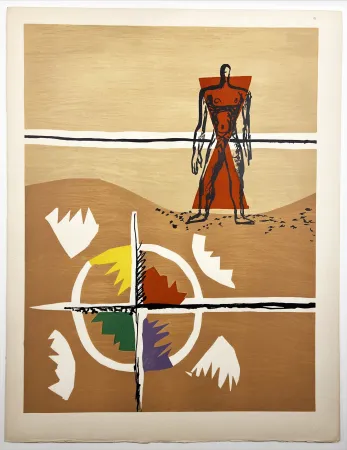 リトグラフ Le Corbusier - MILIEU. (Le Poème de l'angle droit, 1955). Planche 3 (A3)