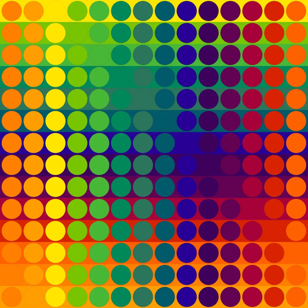 リトグラフ Le Parc - Color Secuencia 7