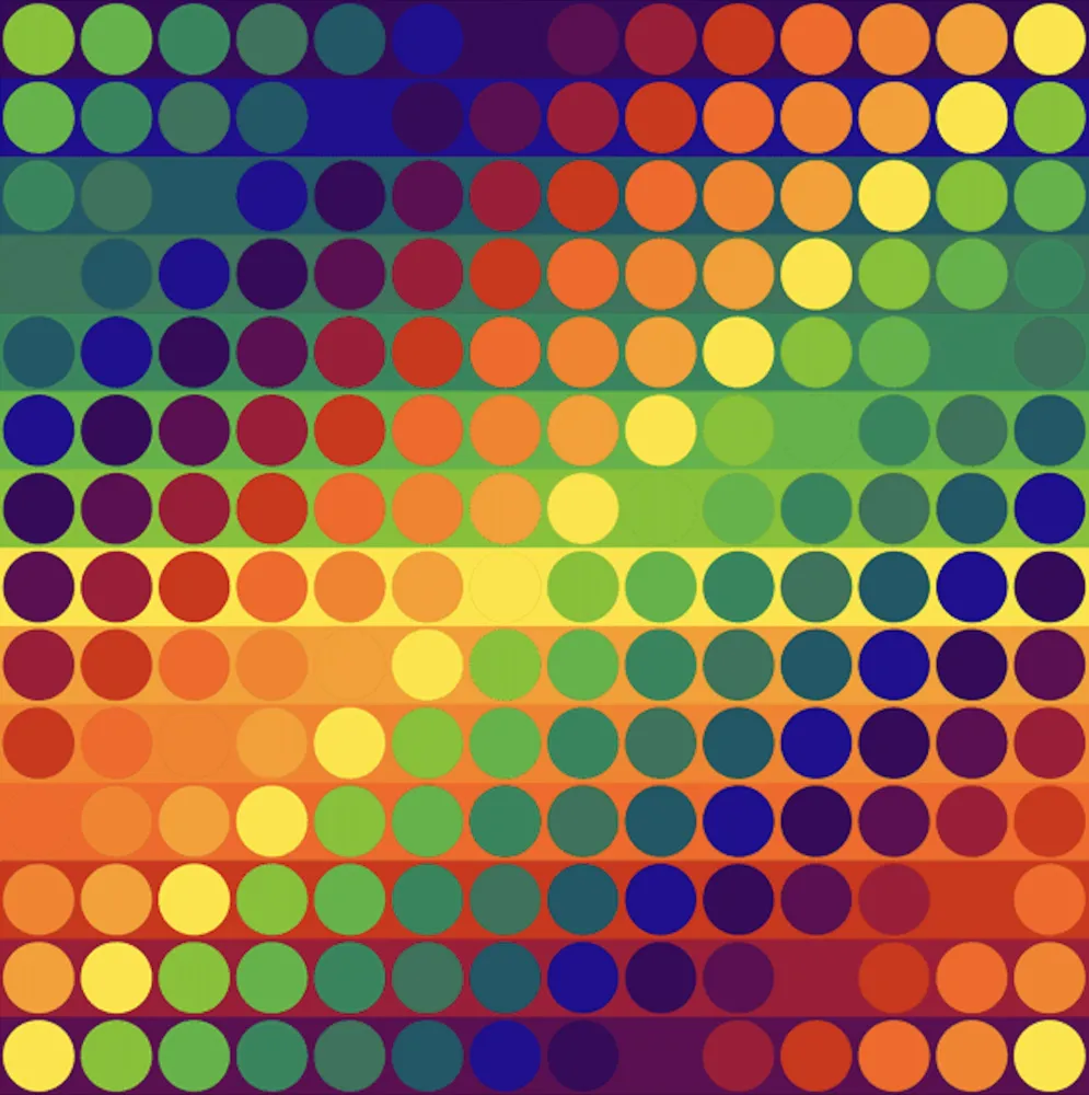 リトグラフ Le Parc - Color Secuencia 9