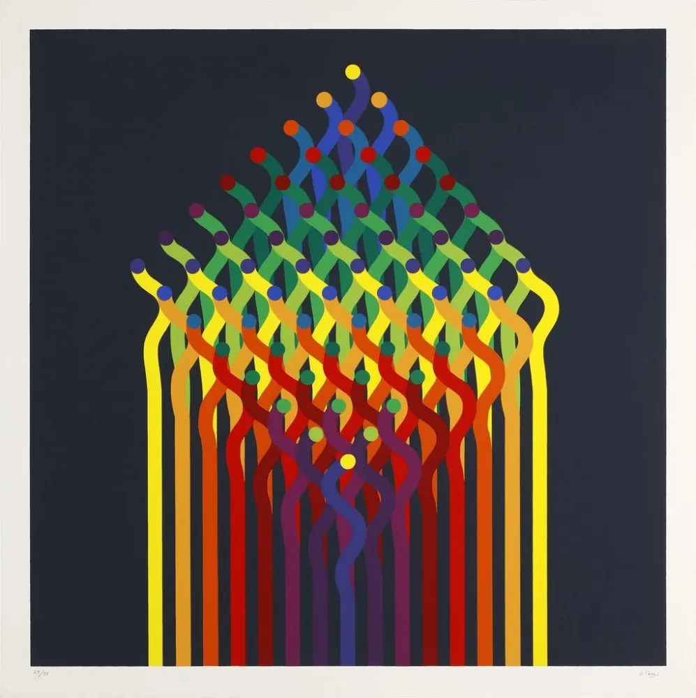 シルクスクリーン Le Parc - Julio Le Parc (1928) - Coloured screen print on paper - 1997