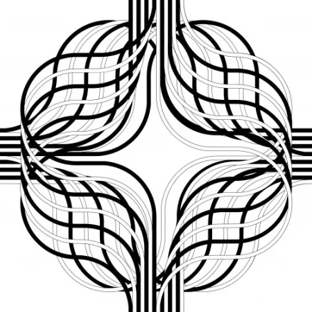 リトグラフ Le Parc - Larga marcha, 4 bifurcaciones, 4