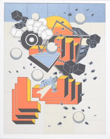 リトグラフ Le Yaouanc - Construction (Hommage aux bâtisseurs)