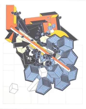 リトグラフ Le Yaouanc - La Terre (Hommage aux bâtisseurs)