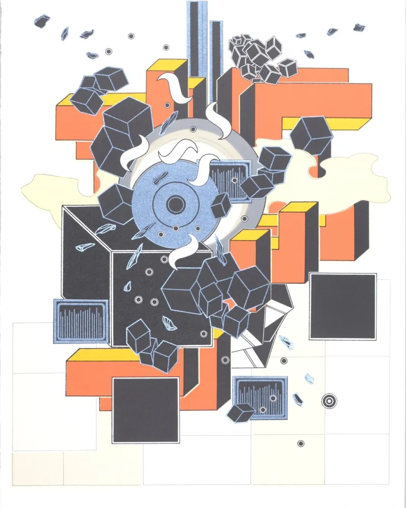 リトグラフ Le Yaouanc - L'Oeuvre des Hommes : Le Feu