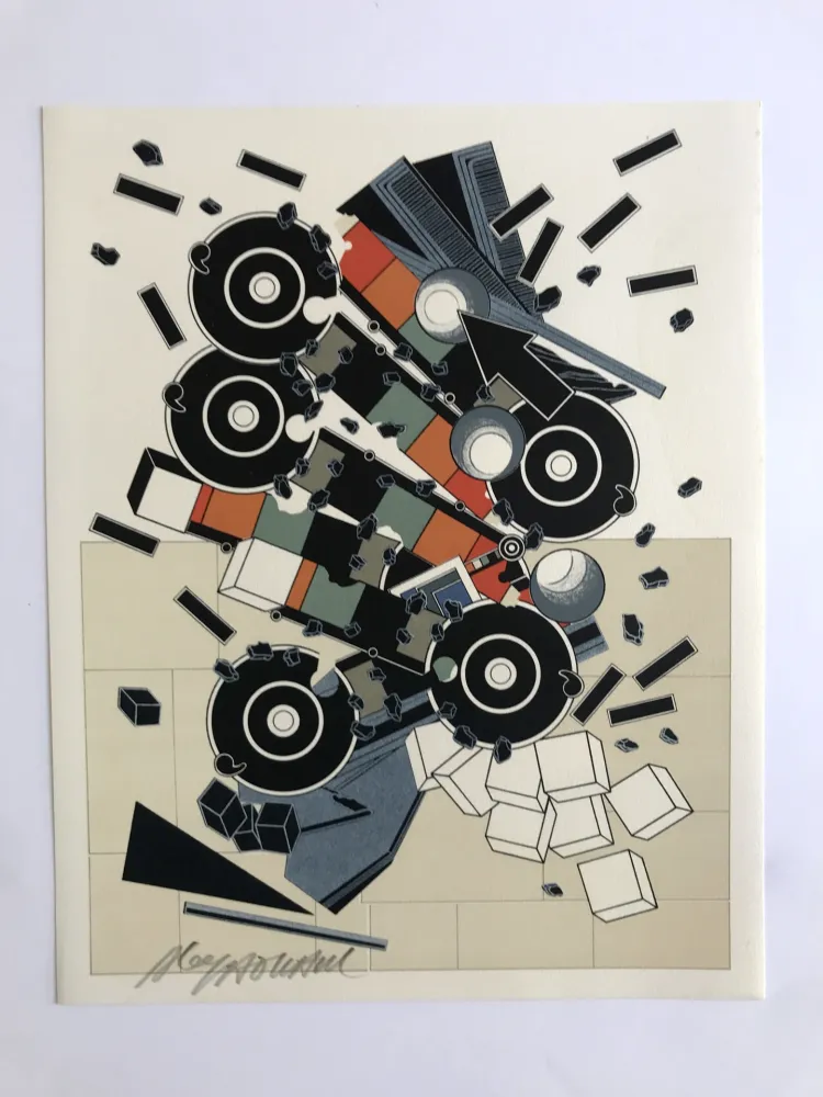 リトグラフ Le Yaouanc - Une faune de machines (Le métier de bâtisseur III)